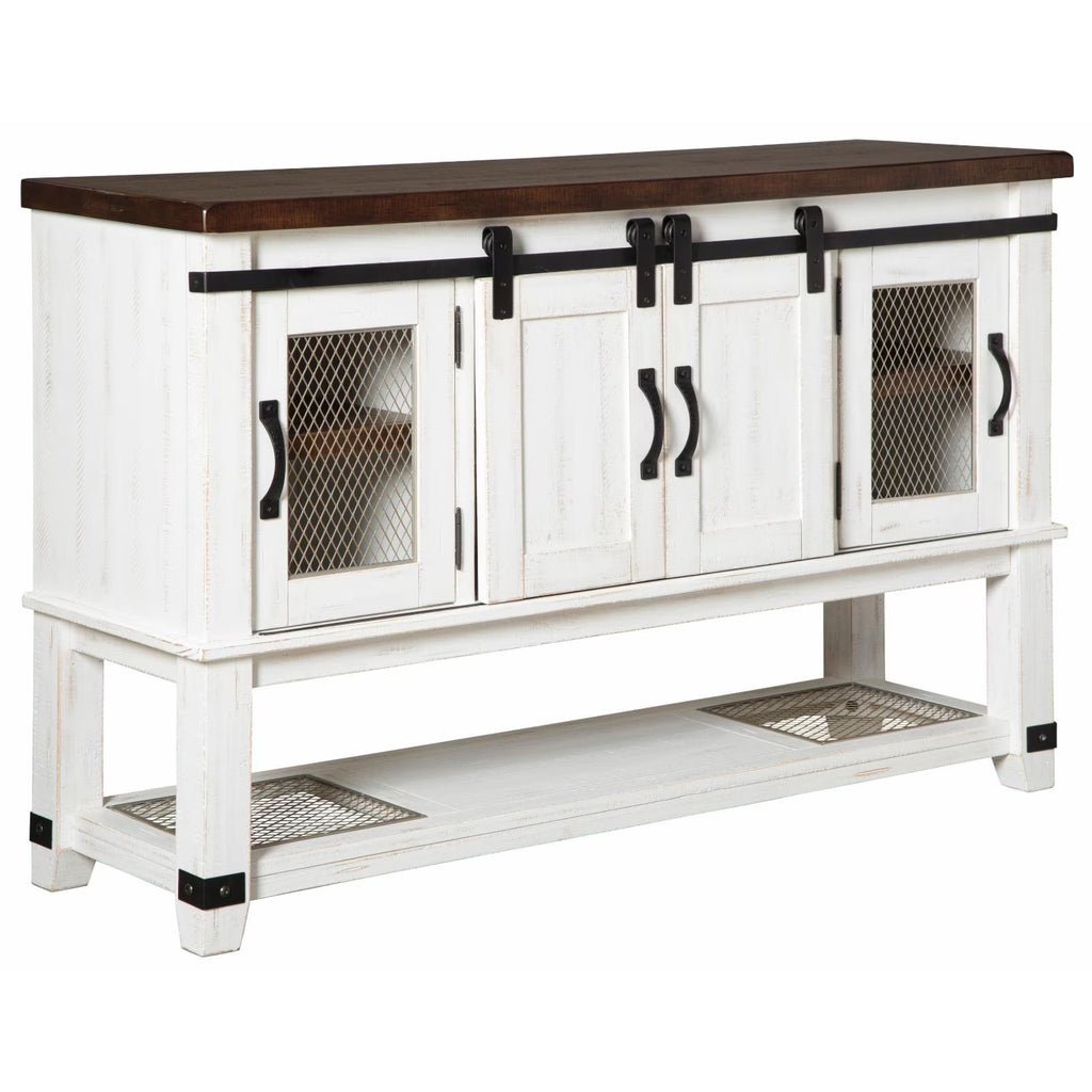 4 Door Server in White and Brown J487