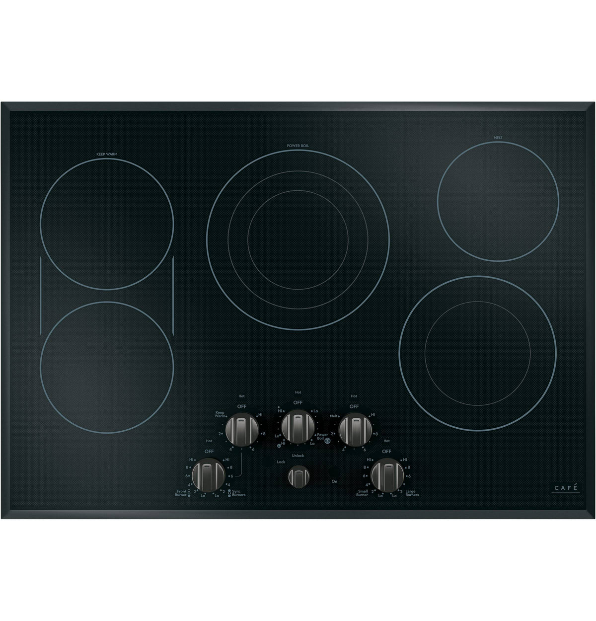 Brushed Black Electric Cooktop Knobs C619