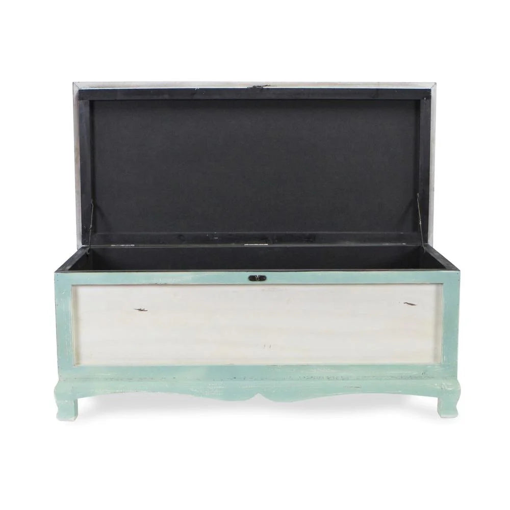 Shabby Bench Chest with Seat Cushion F916849