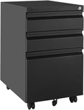 White 3 Drawer Rolling Metal File Cabinet N5718