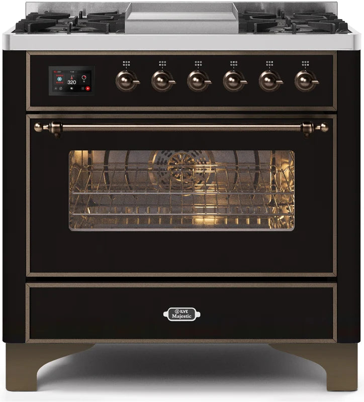 Glossy Black Dual Fuel Propane Gas Range S632