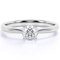 1 Carat Round Cut Moissanite Solitaire Engagement Ring in 18k White Gold Over Silver T36847