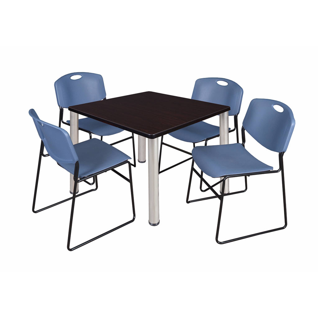 42x22 Square Breakroom Table with 4 Stack Chairs T757