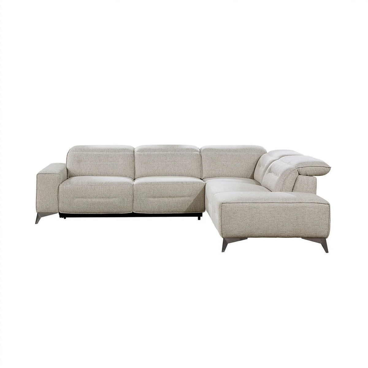 Sand Chenille 2pc Power Sectional with Right Chaise U90089