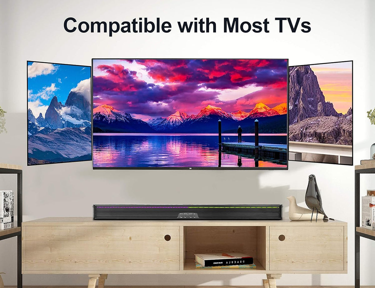 Soundbar Speaker with RGB LED Light Bar Bluetooth AUX Optical and HDMI Connection L788624