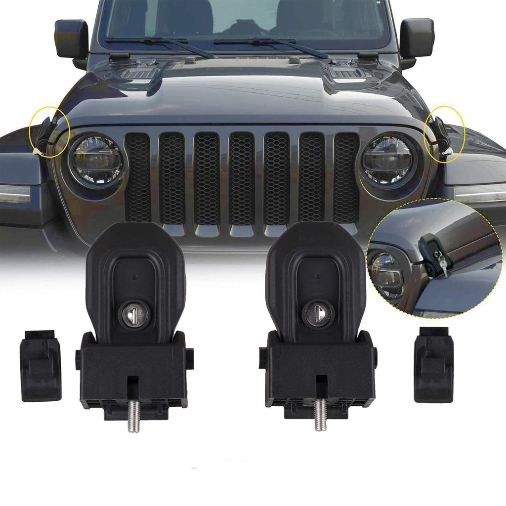 Hood Latches for Jeep Wrangler JL Gladiator JT Anti-Theft Lock 2pcs A977