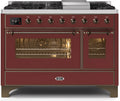 48 Dual Fuel Propane Gas Range in Burgundy with Bronze Trim Y579265