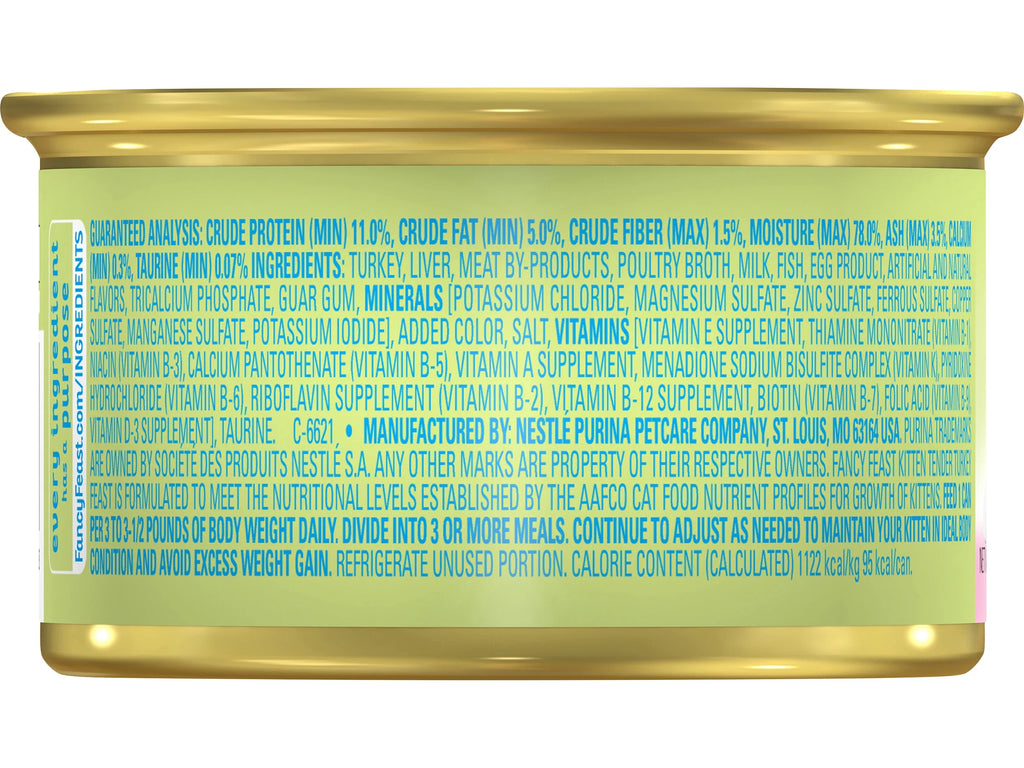 Wet Kitten Food Pate 3 OZ Can Pack of 24 O995