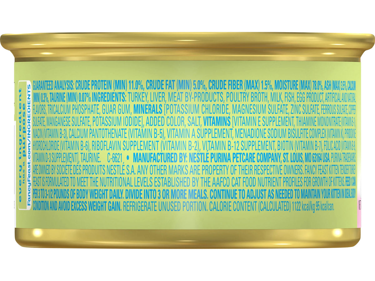 Wet Kitten Food Pate 3 OZ Can Pack of 24 O995