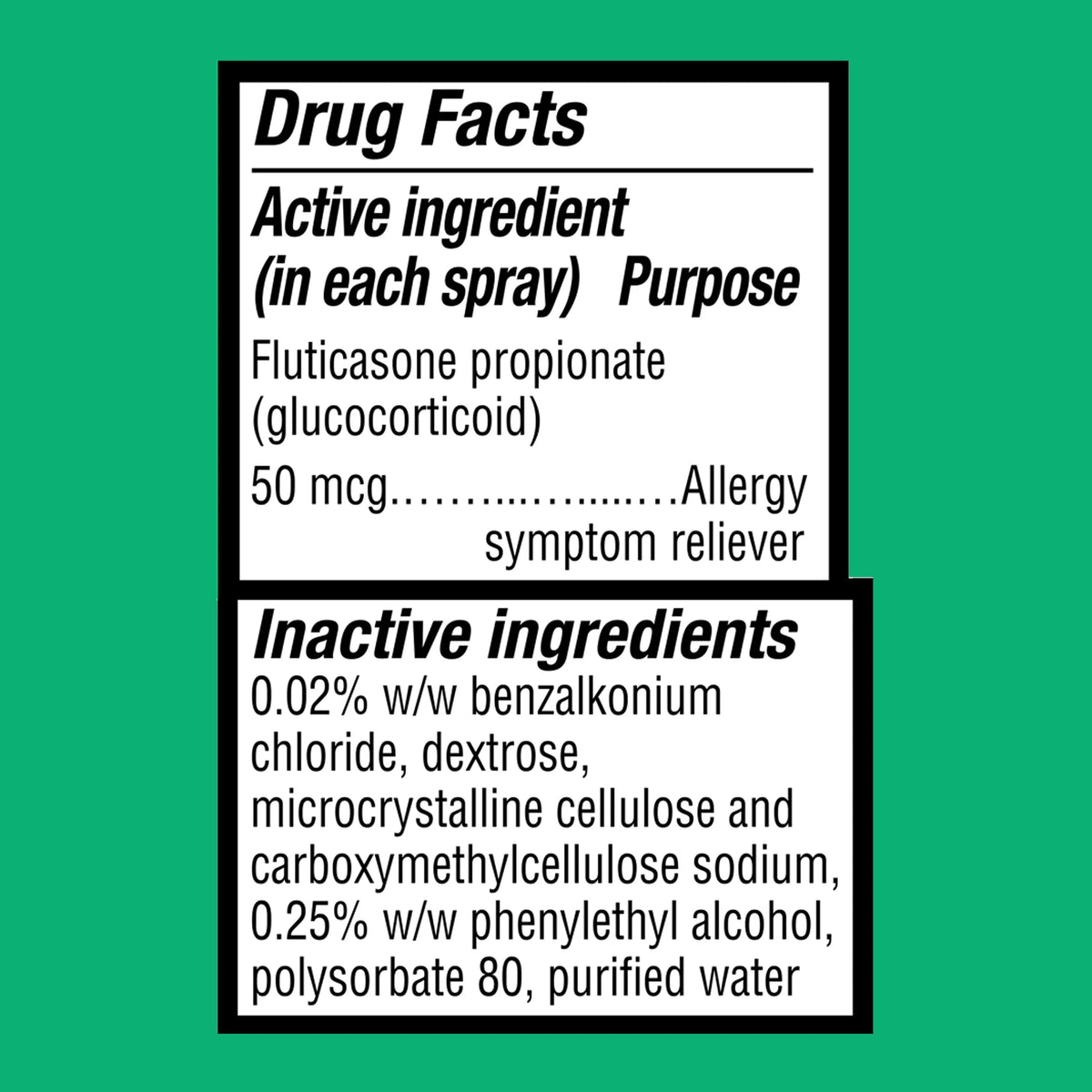 Non-Drowsy Fluticasone Propionate Nasal Spray, 50 mcg, 72 Sprays E107