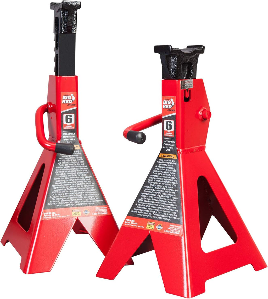 Steel Jack Stands 6 Ton Capacity Red 1 Pair Q7872