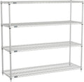 Wire Shelving Starter Unit, Silver Epoxy, 60"W x 24"D x 54"H C784