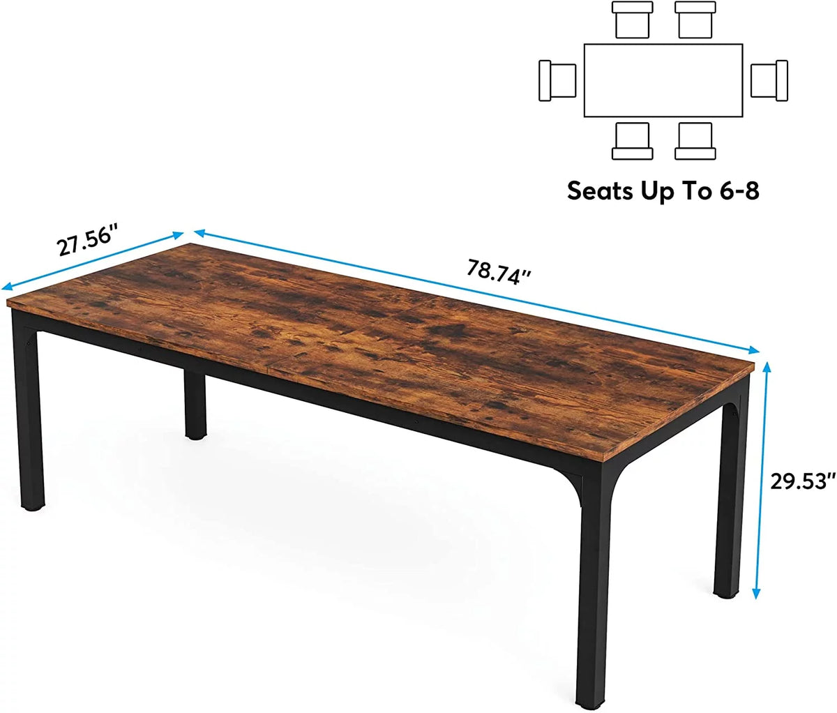 78 inch Rectangular Dining Table D462