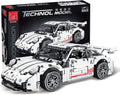 White GT3 Racing Car MOC Building Blocks Construction Toy, 1:14 Scale Sports Car Model, 1268 Pcs, Pack of 2 W9971