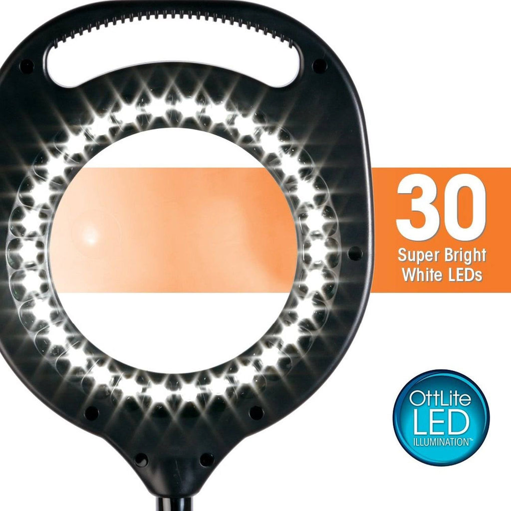 2-in-1 LED Magnifier Floor and Table Light Black A6383