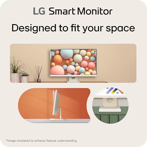27-Inch FHD IPS Smart Monitor with Built-in Speakers, White D64541