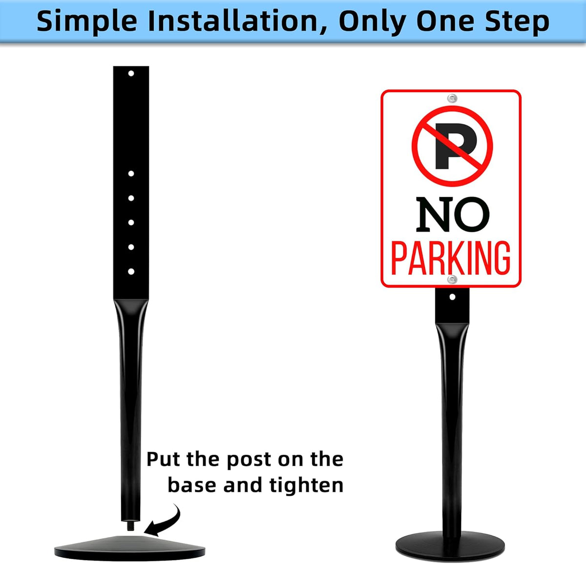 Heavy Duty Cast Iron Sign Base with 12 Diameter Bottom Round Base, 48 Movable Sign Stand Pack of 2 C928778