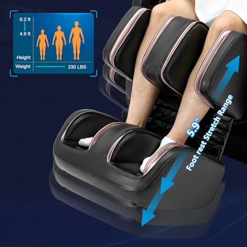 Black Full Body Zero Gravity Massage Chair with Heat and Foot Rollers F200