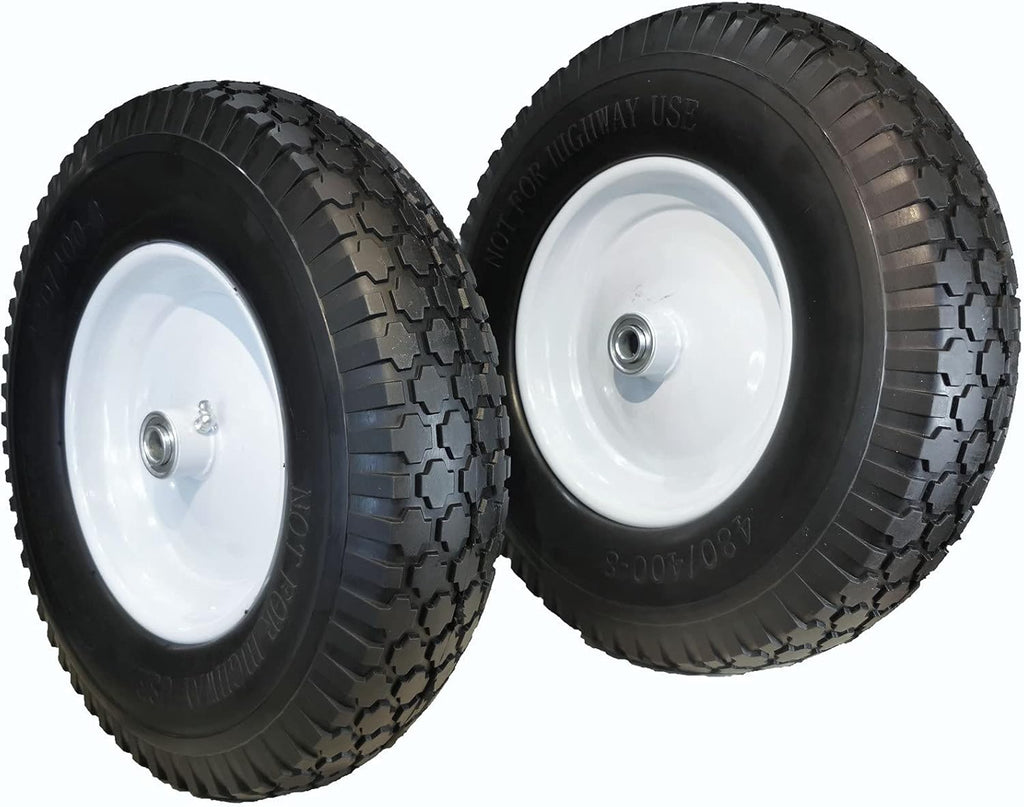 Flat-Free 4.80/4.00-8 Universal Wheelbarrow Cart Wheels with Grease Fitting I14989