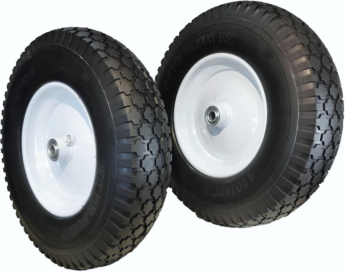 Flat-Free 4.80/4.00-8 Universal Wheelbarrow Cart Wheels with Grease Fitting I14989