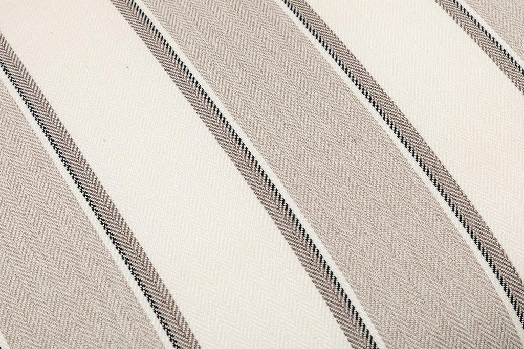 Brown and White Stripe Fabric Armless Accent Chair with Wood Legs X844