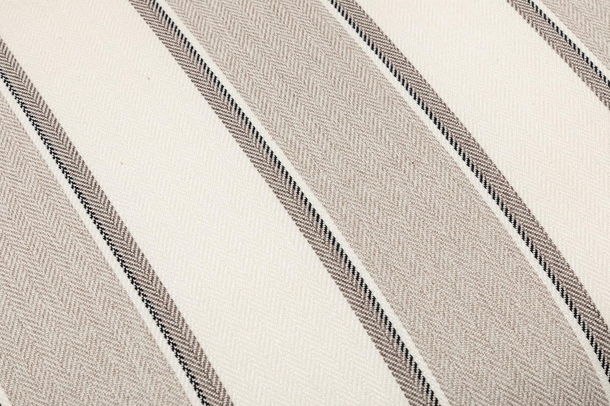 Brown and White Stripe Fabric Armless Accent Chair with Wood Legs X844