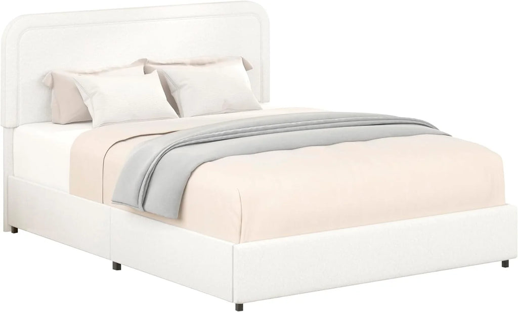 Queen Size Upholstered Platform Bed with 4 Storage Drawers O448