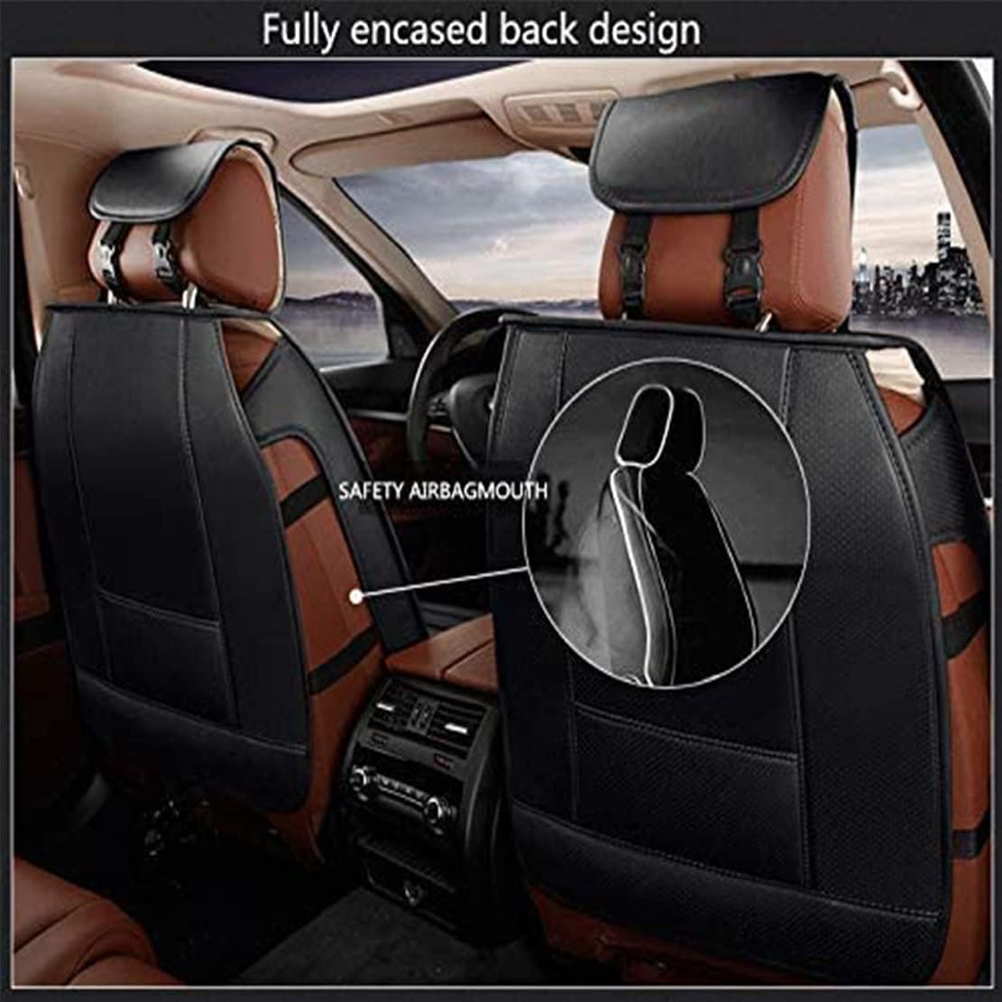 Waterproof PU Leather Car Seat Covers for Front and Rear Seats, Black G8457