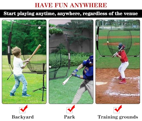 Baseball Softball Net with Steel Frame and Carry Bag E246940