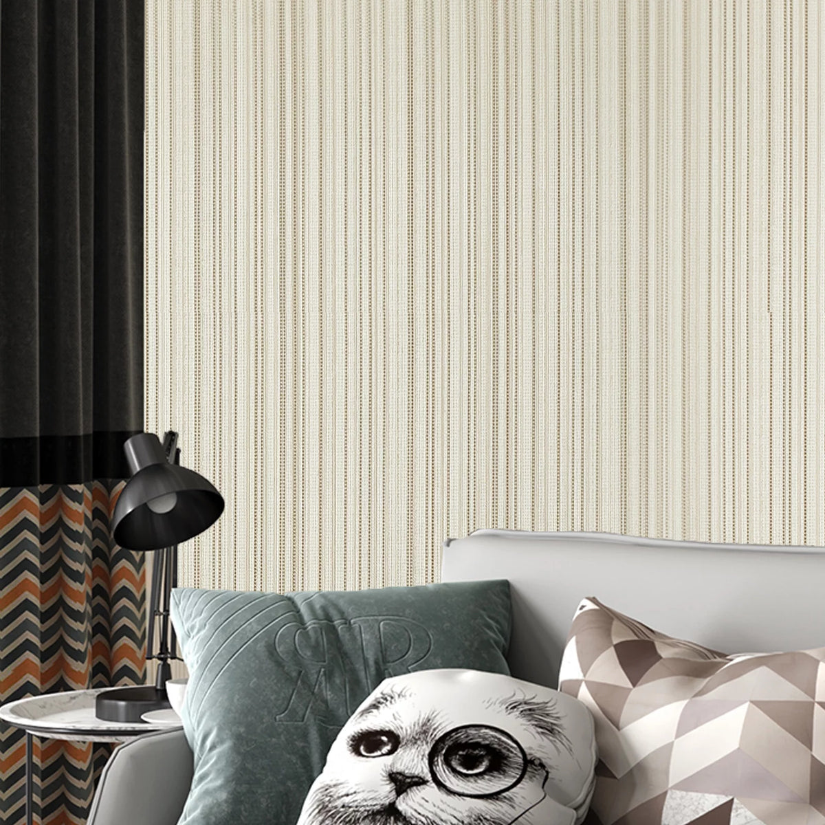 Beige Linen Textured Peel and Stick Wallpaper M208