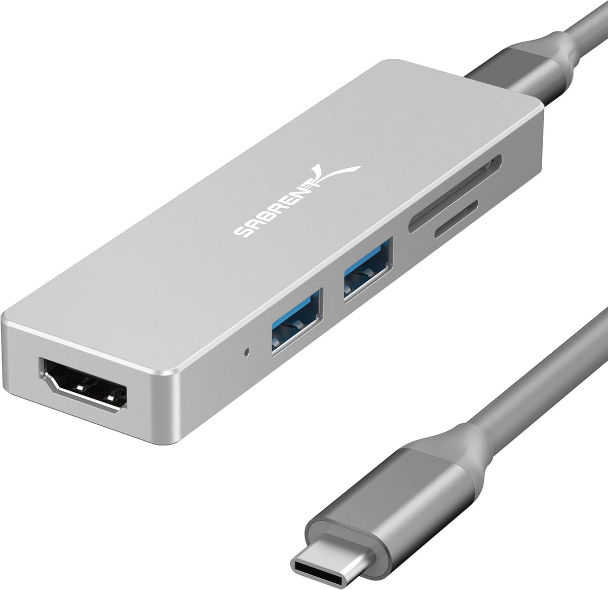 5 in 1 USB C Multi-Port HUB with SD & Micro SD Card-Reader, HDMI 2.0 Port, 2 x USB 3.0 Ports J19266