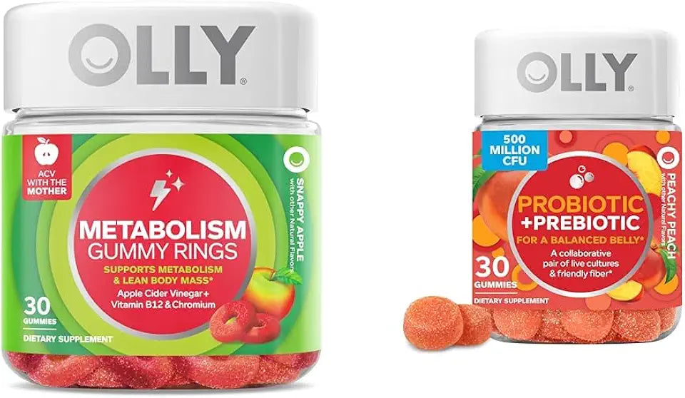 Apple Cider Vinegar Vitamin B12 Chromium Probiotic Prebiotic Gummy Rings V52789