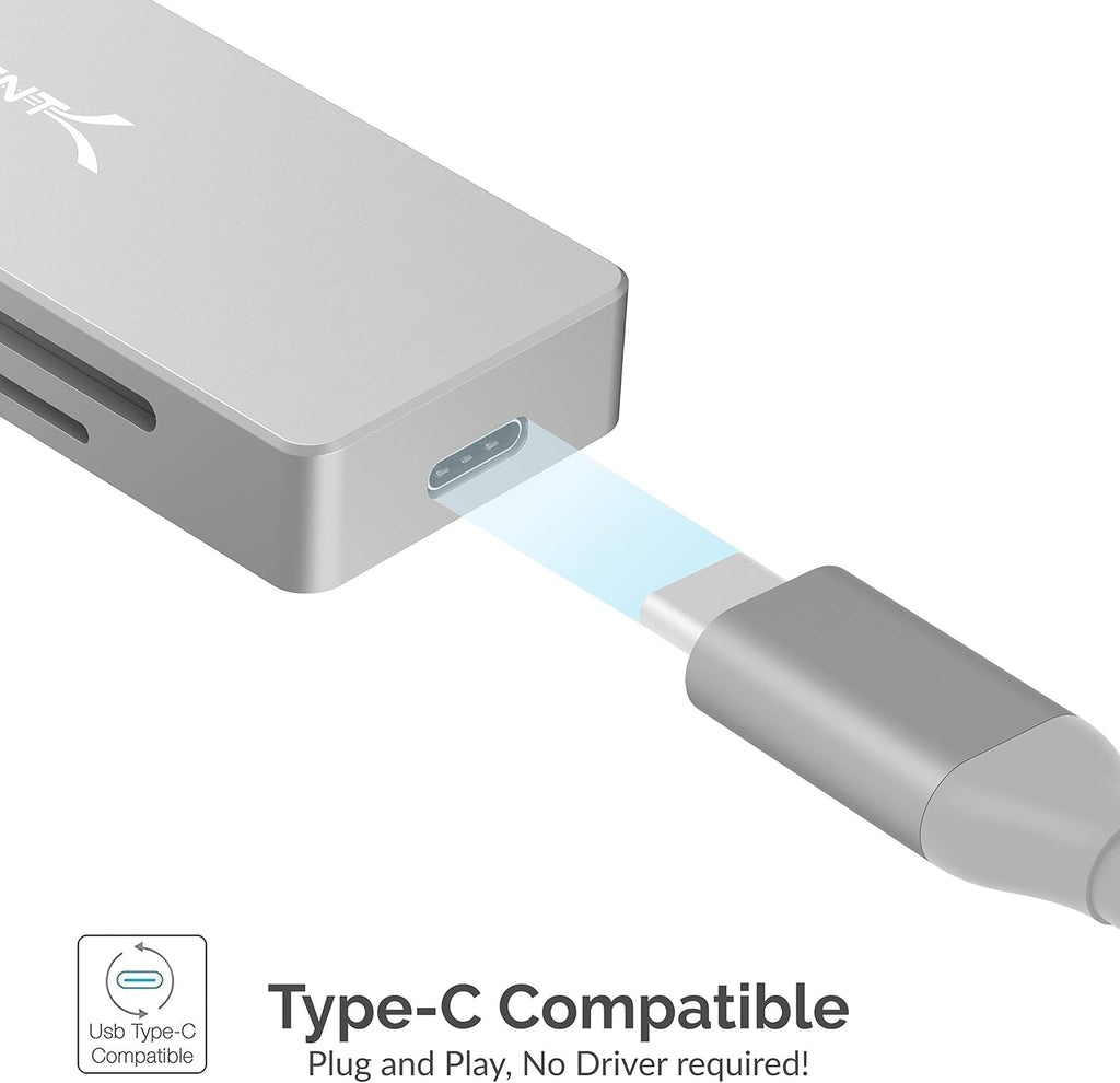 5 in 1 USB C Multi-Port HUB with SD & Micro SD Card-Reader, HDMI 2.0 Port, 2 x USB 3.0 Ports J19266