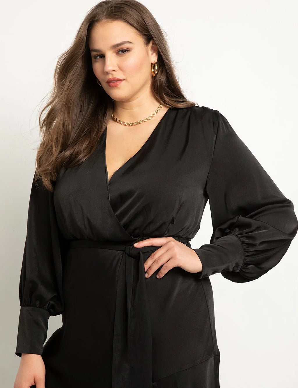 Plus Size Satin Maxi Dress S9218