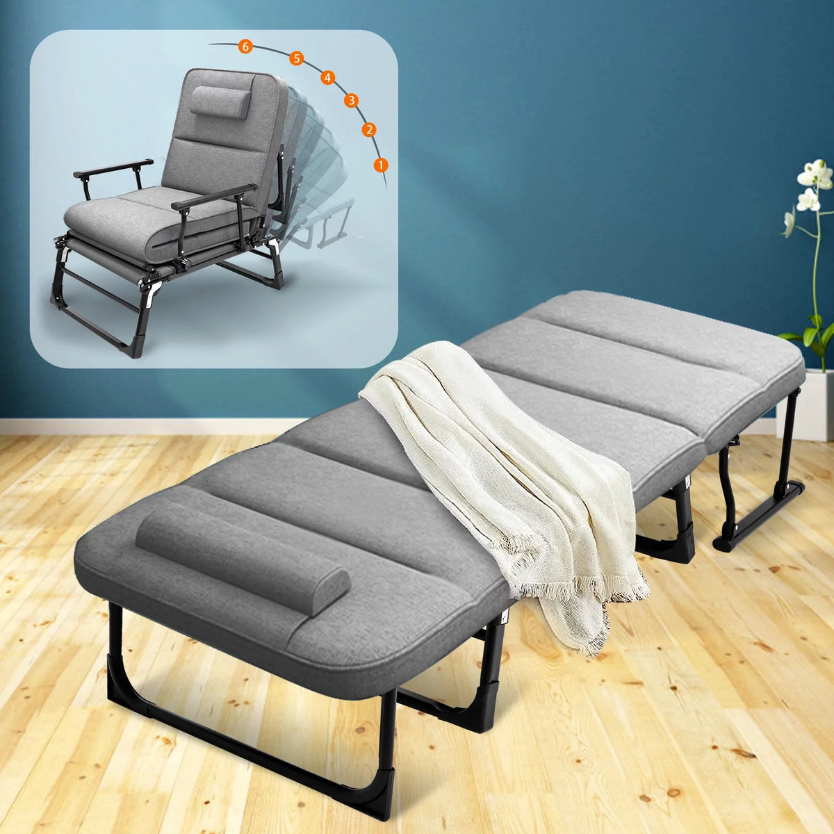 3 in 1 Folding Sofa Bed with Mattress & Pillow G82408