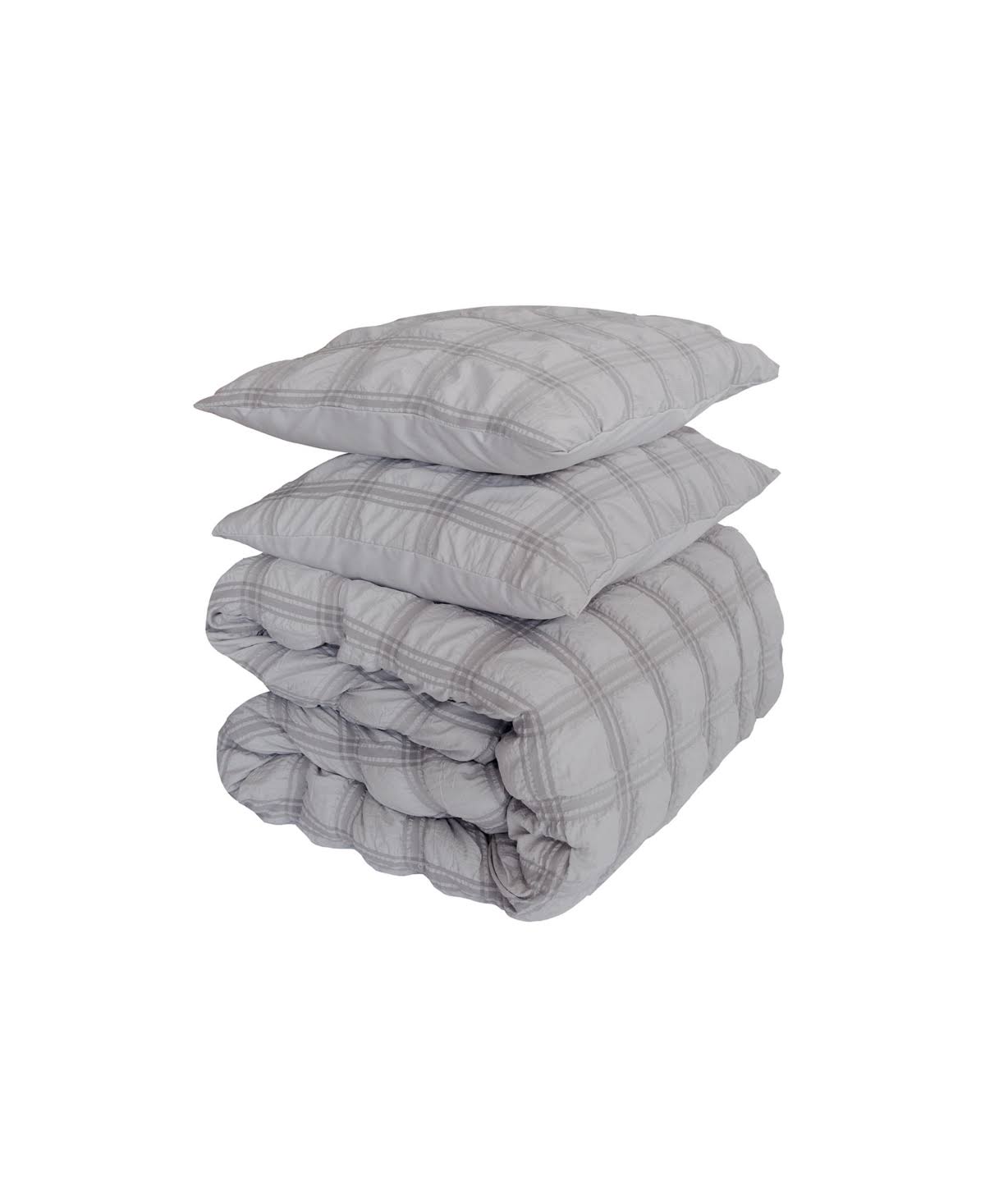 Grey Oversized Waffle Comforter 3 PC Set Full/Queen F377