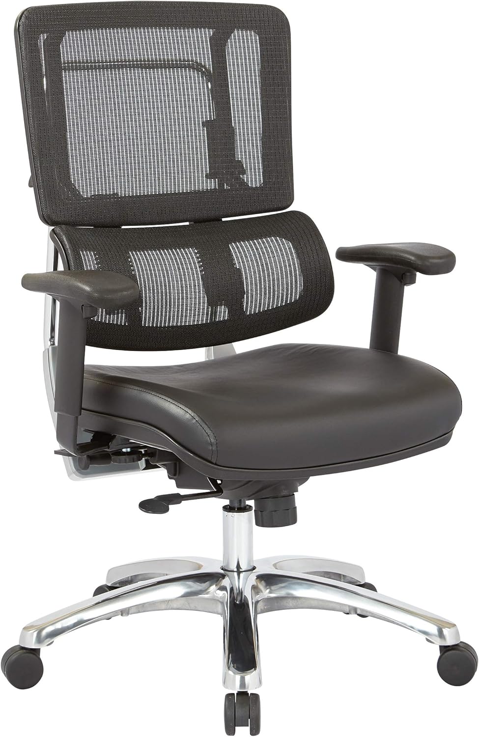 Black Mesh Back Managers Chair with Polished Aluminum Base E23702