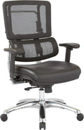 Black Mesh Back Managers Chair with Polished Aluminum Base E23702