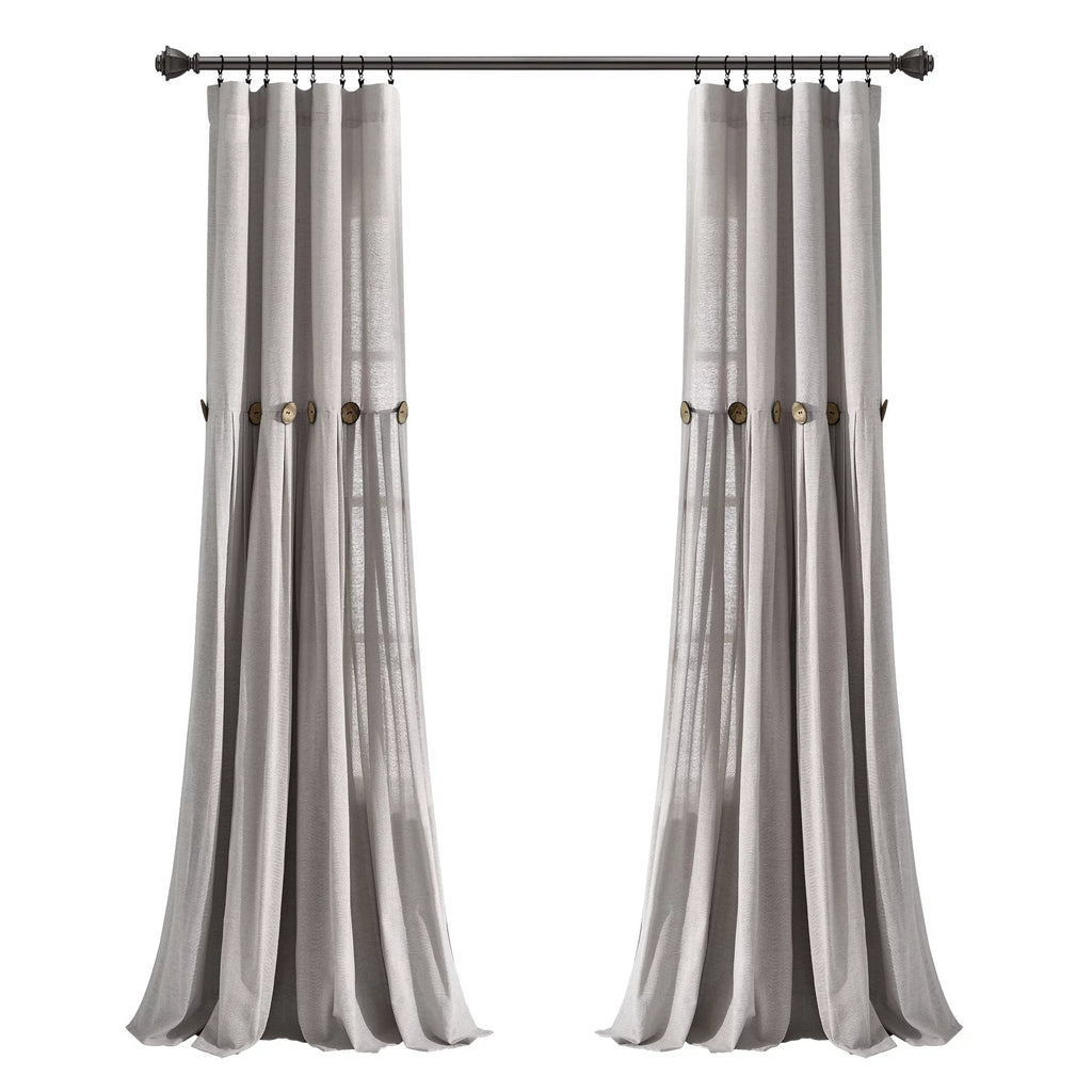 Gray Linen Window Curtain V720