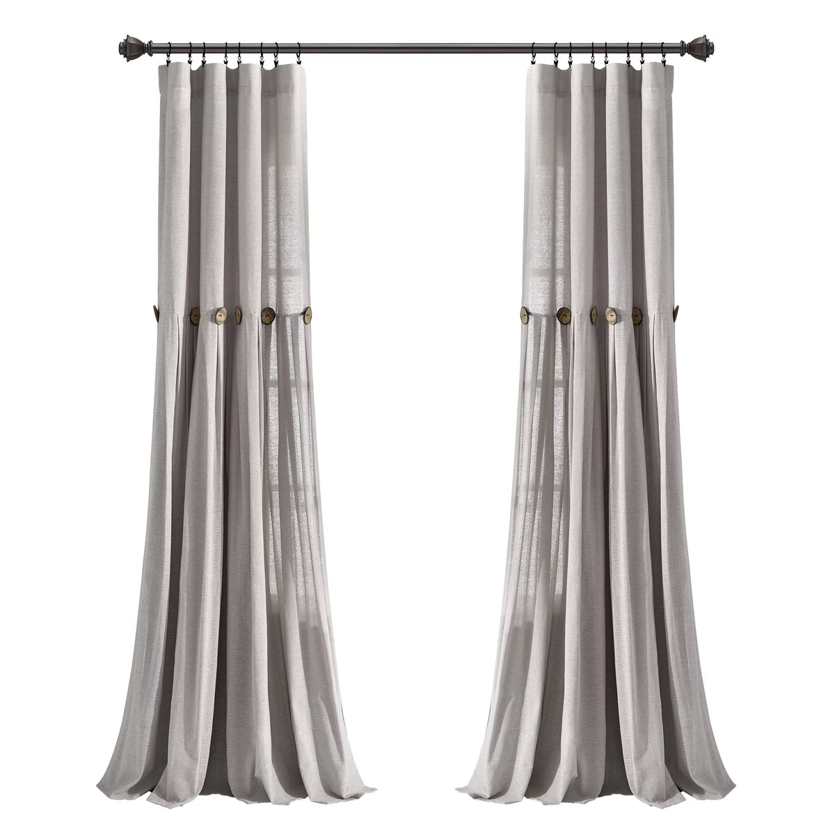 Gray Linen Window Curtain V720