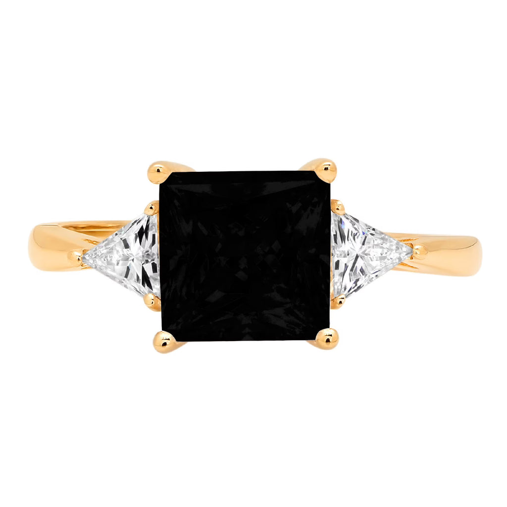 14k Yellow Gold 3 Stone Ring H411