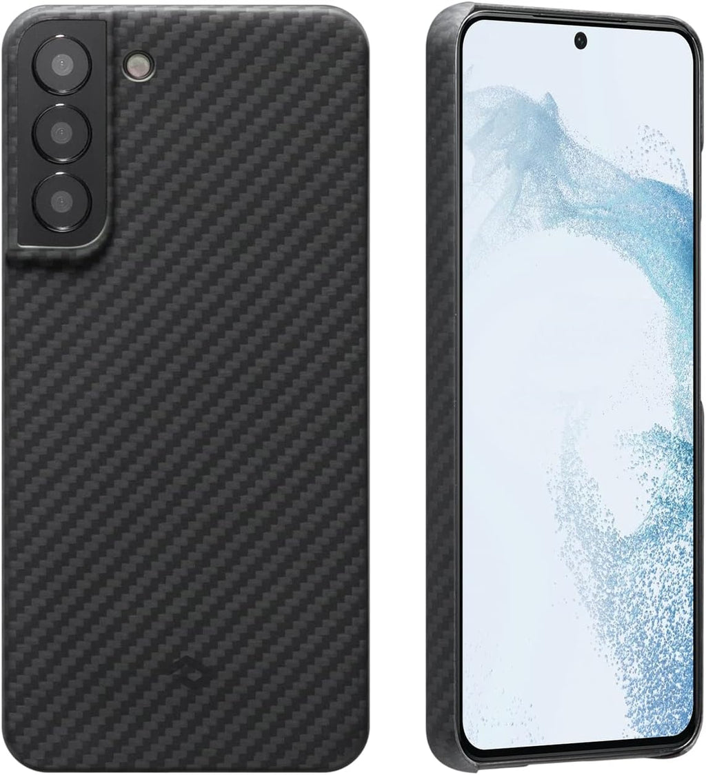 Black/Grey Twill Aramid Fiber Slim Fit Phone Case Pack of 2 Q201455