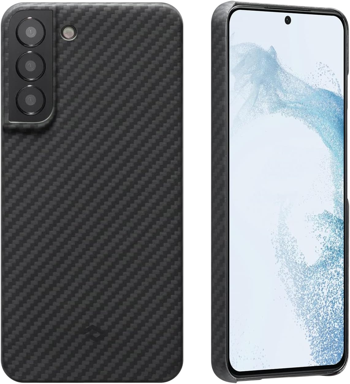 Black/Grey Twill Aramid Fiber Slim Fit Phone Case Pack of 2 Q201455