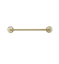 Satin Chrome Wall Mount Towel Bar with Black Marble Handles F584