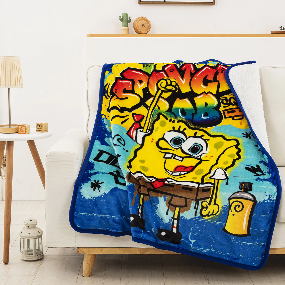 Spongebob Graffiti Silk Touch Sherpa Blanket R4049