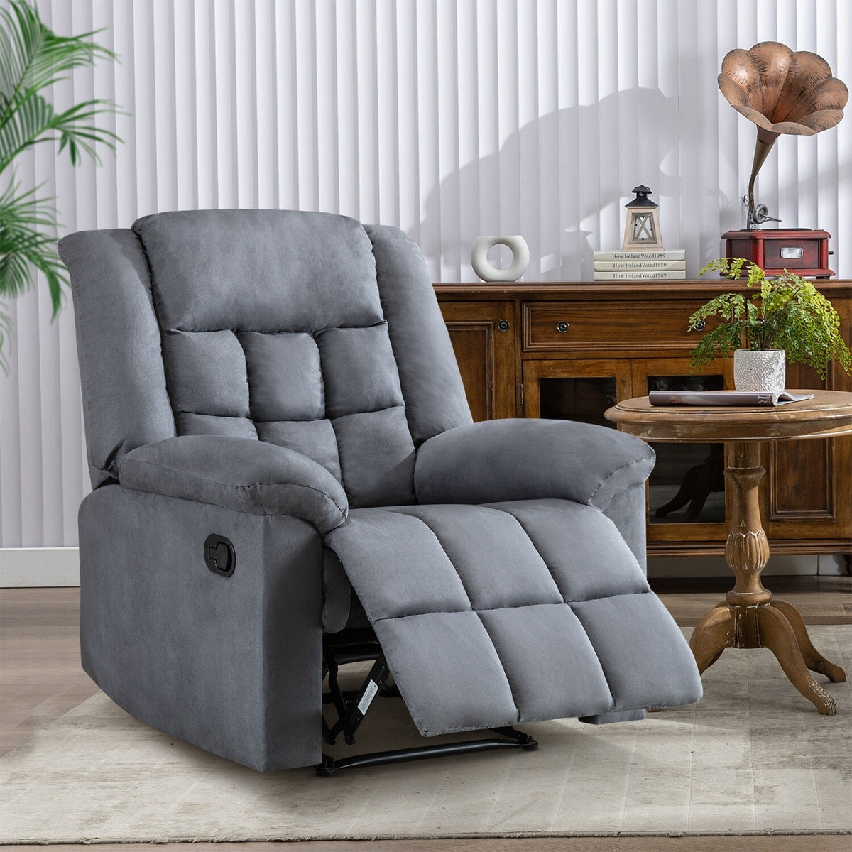 Brown Padded Manual Recliner H7026