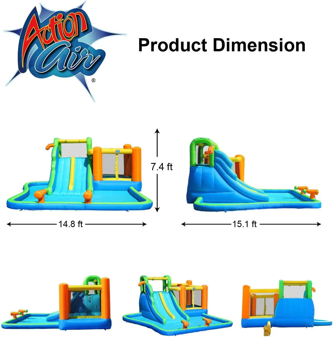 Inflatable Bouncer Combo with Pool and Double Slide Y392
