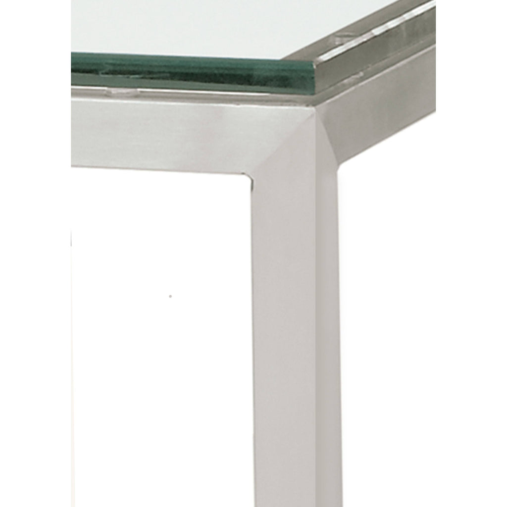 Smoke Tempered Glass Top Bar Table with Silver Base G2272