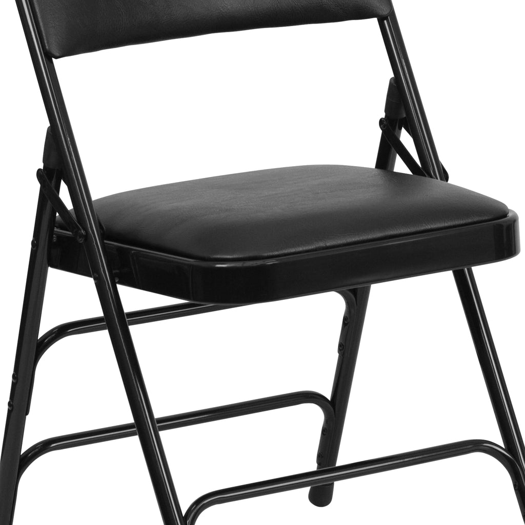Black Vinyl Metal Folding Chair Q49992