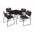 42x22 Square Breakroom Table with 4 Stack Chairs T757